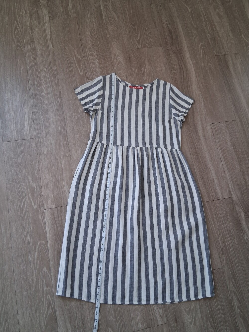 Pyne & Smith Linen Day Dress In Stripe - Picture 16 of 16